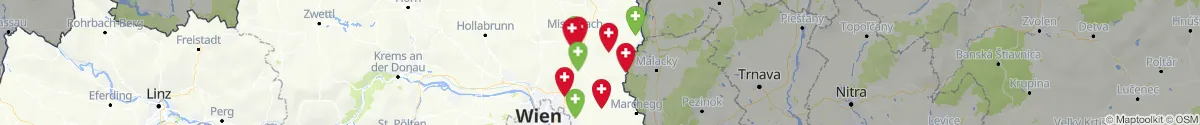 Kartenansicht für Apotheken-Notdienste in der Nähe von Sulz im Weinviertel (Gänserndorf, Niederösterreich)